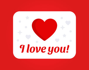 Poster - i love you card with heart shape icon design vector illustration.