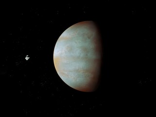 Wall Mural - lone planet in space. exoplanet from another star system. beautiful abstract background