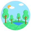 © SmashingStocks - Grab this eye soothing flat rounded icon of virgin forest