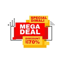 Wall Mural - discount 70 percent Sale diwali event Special Deal Promotion price Tag sign shop retail business Vector illustration