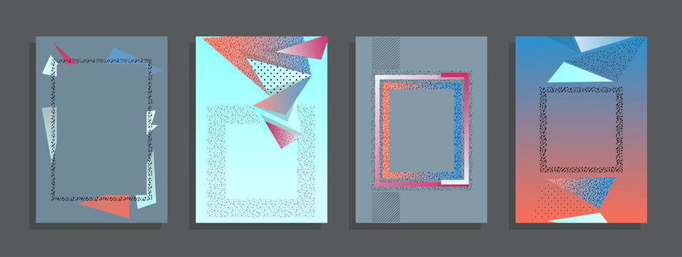 Covers with minimal designs. Abstract backgrounds. Vector frame for text Modern Art graphics for hipsters