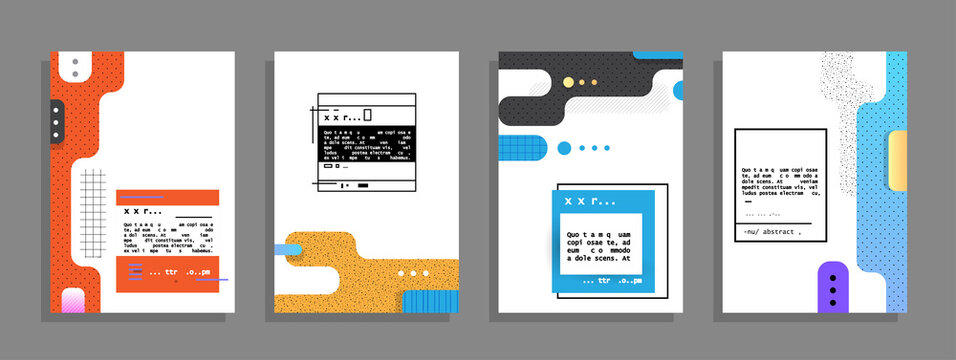 Covers with minimal designs. Abstract backgrounds. Vector frame for text Modern Art graphics for hipsters
