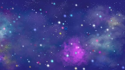 Wall Mural - catroon view of space with stars