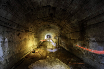 Canvas Print - tunnels of an abandoned bunker in the mountain