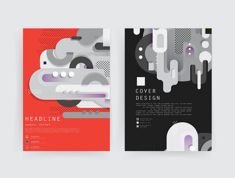 Template brochures, flyers, business presentations. Modern flat line style, layout in A4 size.
