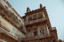 Ramnagar Fort With Carved Arches And Balconies In Varanasi, India