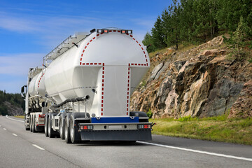 Wall Mural - White Tank Truck Transport