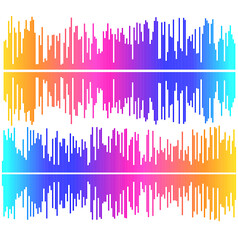 Gray equalizer isolated on white background. Vector illustration. Pulse music player. Audio wave logo. Vector design element Poster of the sound wave template visualization signal Illustration eps 10