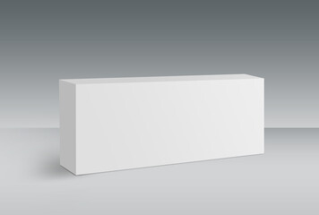 Poster - 3D rendering of a white  box isolated on a gray background with space for text