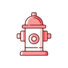 Sticker - Fire hydrant RGB color icon. Equipment for water supply. Firefighters department. Flame extinguishing. Fire safety regulation, emergency water supply. Accident protection. Isolated vector illustration