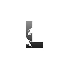 Sticker - Letter L logo icon with hand design symbol template