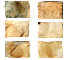 Aufkleber - old sheets of paper isolated on a white background. vintage spotted sheets