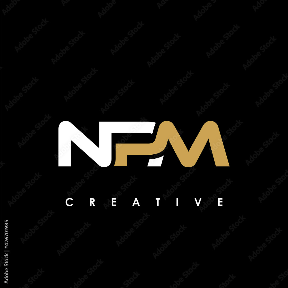 NPM Letter Initial Logo Design Template Vector Illustration - obrazy, fototapety, plakaty 