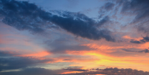 Wall Mural - colorful sunset scenery with beautiful clouds