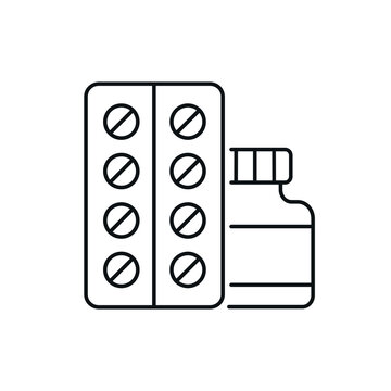 Medicines linear icon. Surgical medicine. Thin line customizable illustration. Contour symbol. Vector isolated outline drawing. Editable stroke