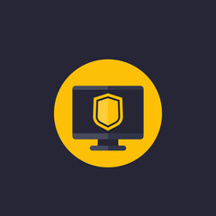 Sticker - data protection icon, vector