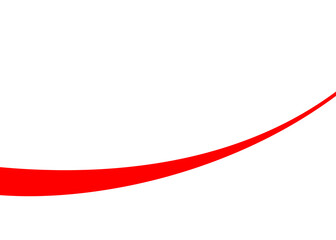 Red curve line on a white background. Vector graphics.