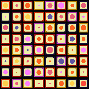 Abstract tile with circles. Same colorful decor space and futuristic tile.