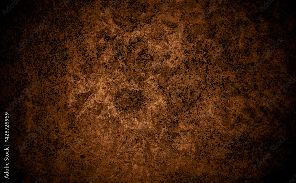 Old wall texture cement black brown background abstract dark color design are light with white gradient background. - obrazy, fototapety, plakaty 