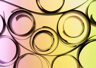 Wall Mural - Backlit rolled paper strips on colorful background