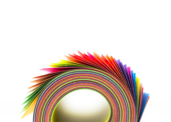 Wall Mural - Rolled color paper sheets abstract macro view