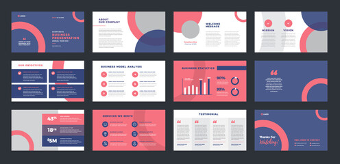 Sticker - Business Presentation Brochure Guide Design or Pitch Deck Slide Template or Sales Guide Slider