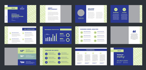 Wall Mural - Business Presentation Brochure Guide Design or Pitch Deck Slide Template or Sales Guide Slider