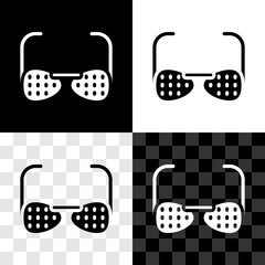 Sticker - Set Glasses for the blind and visually impaired icon isolated on black and white, transparent background. Vector