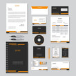 corporate identity template with digital elements. Vector company style for brand book and guideline. 