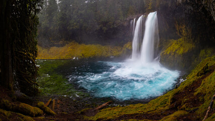 Wall Mural - Koosah falls on Mackenzie river in the cascades in Oregon