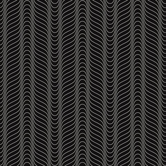 Poster - Pulsar seamless pattern. Vector. Black background and white same lines.