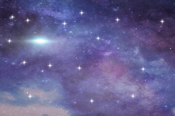 Wall Mural - night starry sky universe cosmic planet light flares milky way reflection galaxy space nebula