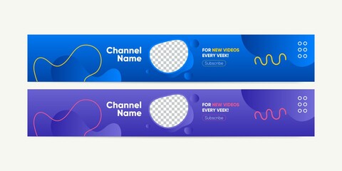 Wall Mural - youtube banner art template. modern youtube channel banner design