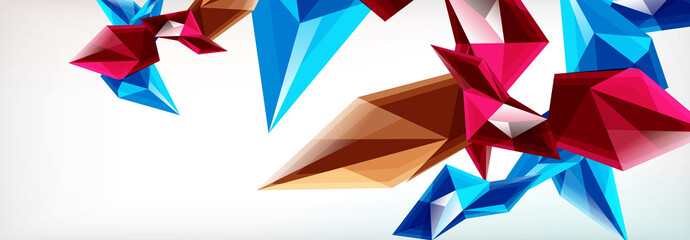 Vector 3d triangles and pyramids abstract background for business or technology presentations, internet posters or web brochure covers