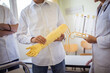 © liderina - Team of doctors studies the artificial arm.