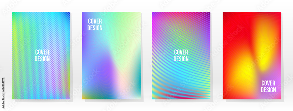 Minimal Poster. Pastel Soft. Rainbow Gradient Set