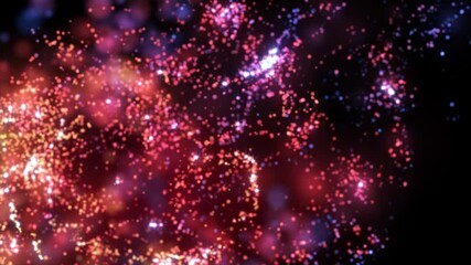 Wall Mural - 4k abstract motion background animation shining energy particles and magic dust forms turbulent wave