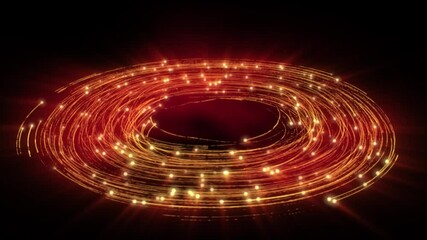 Wall Mural - 4k abstract motion background animation shining energy particles and magic dust rotates in circle