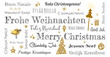 © cartoon-IT - Frohe Weihnachten internationale Weihnachtgrüße Schriftzug, Textwolke, Postkarte