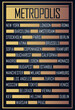 © EPSpoint - Gold effect metropolis names poster design