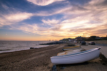 Sunset Over The Seafront At Felixstowe In Suffolk, UK