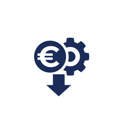 Poster - cost reduction icon with euro