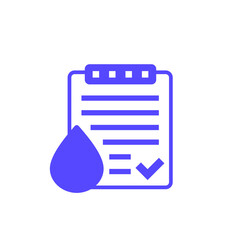 Canvas Print - Water quality test icon on white, vector