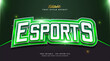 Green Esport Text in Game Style with Curved Effect