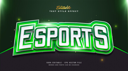 Wall Mural - green esport text in game style with curved effect