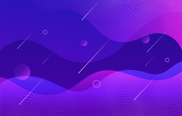 Poster - Modern wavy gradient geometric background with lines. Abstract design template, landing page, banner.