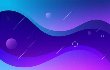 Poster - Modern wavy gradient geometric background with lines. Minimalistic abstract design template, landing page, banner.