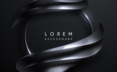 Wall Mural - abstract metal ring and wave elements