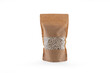 Beans. pulses packaging from Kraft paper.legumes in brown craft packaging, on a natural white