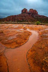 Wall Mural - sedona arizona with a few dusting of winter snow.